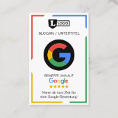Google Bewertungskarte mit QR-Code Geschäftskarte Visitenkarte (Vorderseite)