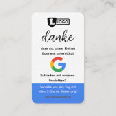 Google Bewertungskarte mit QR-Code Visitenkarte (Rückseite)