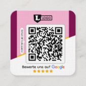 Google Bewertungskarte mit QR-Code Visitenkarte  (Vorderseite)
