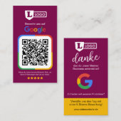 Google Bewertungskarte mit QR code  Visitenkarte (Vorne/Hinten)