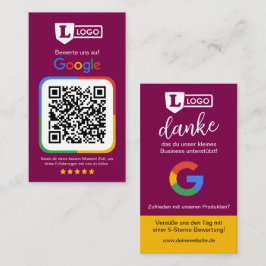 Google Bewertungskarte mit QR-Code Visitenkarte