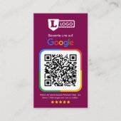 Google Bewertungskarte mit QR code  Visitenkarte (Vorderseite)