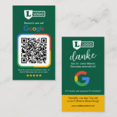 Google Bewertungskarte mit QR code Visitenkarte (Vorne/Hinten)