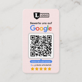 Google Bewertungskarte mit QR-Code Visitenkarte 