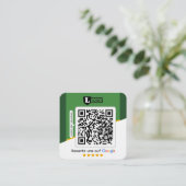 Google Bewertungskarte mit QR-Code Visitenkarte (Stehend Vorderseite)