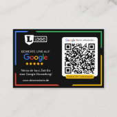 Google Bewertungskarte mit QR-Code Visitenkarte (Rückseite)