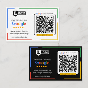 Google Bewertungskarte mit QR-Code Visitenkarte