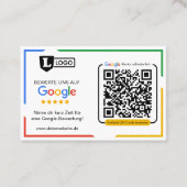 Google Bewertungskarte mit QR-Code Visitenkarte (Vorderseite)