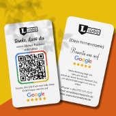 Google Bewertungskarte mit QR code Visitenkarte