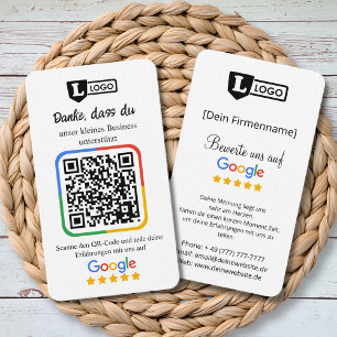 Google Bewertungskarte mit QR-Code Visitenkarte