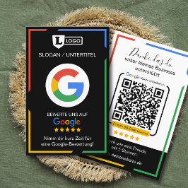 Google Bewertungskarte mit QR-Code Visitenkarte 