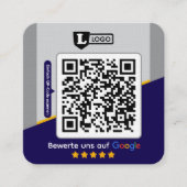 Google Bewertungskarte mit QR-Code Visitenkarte  (Vorderseite)