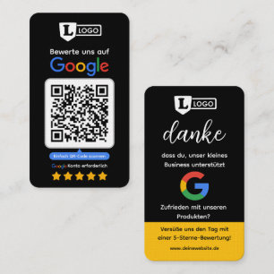 Google Bewertungskarte mit QR-Code Visitenkarte 