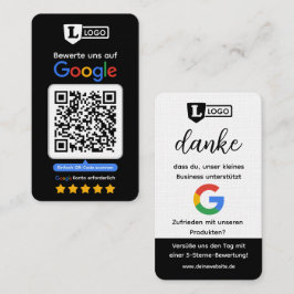 Google Bewertungskarte mit QR-Code Visitenkarte