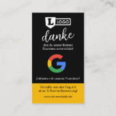 Google Bewertungskarte mit QR code  Visitenkarte (Rückseite)