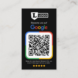Google Bewertungskarte mit QR code  Visitenkarte