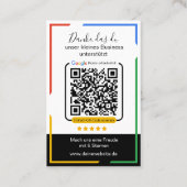 Google Bewertungskarte with QR code Business Card  Visitenkarte (Rückseite)