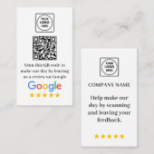Google Bewertungslink QR Visitenkarte (Vorne/Hinten)