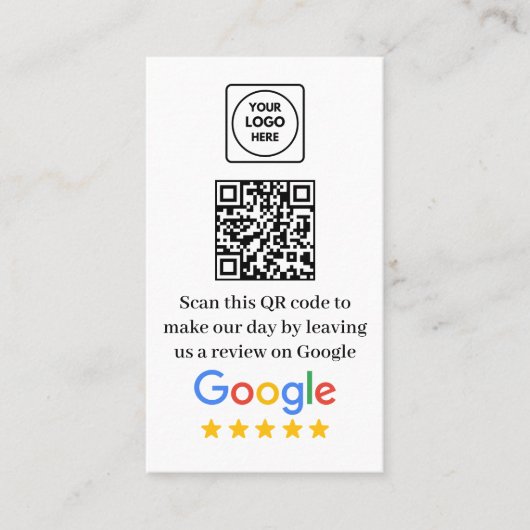 Google Bewertungslink QR Visitenkarte (Vorderseite)
