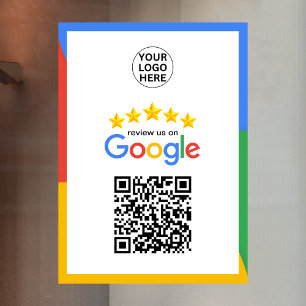 Google Business Bewertung 5 Sterne Qr Code Fensteraufkleber