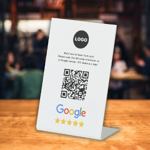 Google Business Bewertungen QR-Code Sockelschild