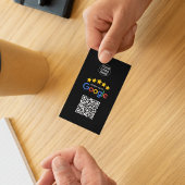 Google Business Review 5 Star QR Code Black Visitenkarte