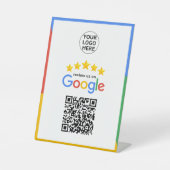 Google Business Review 5 Star QR Code Sockelschild (Vorderseite)