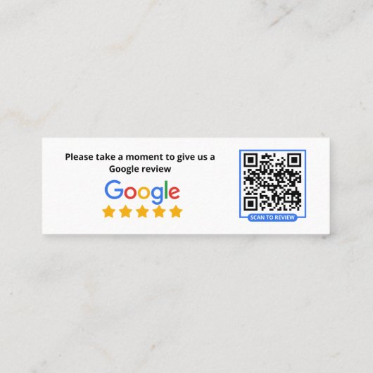 Google Business Review Telefonnummerkarte (Rückseite)