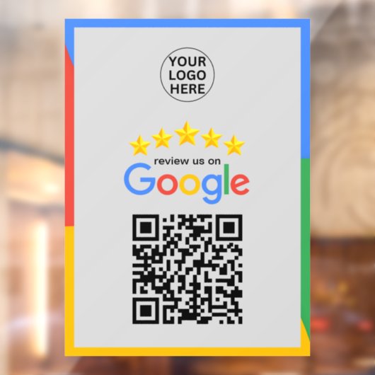 Google Business Reviews 5 Star Qr Code Grau Fensteraufkleber (Blatt 2)