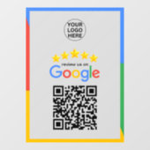 Google Business Reviews 5 Star Qr Code Grau Fensteraufkleber (Blatt)