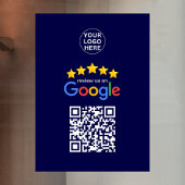 Google Business Reviews 5 Star Qr Code Navy Blue Fensteraufkleber