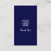 Google Business Reviews 5 Star Qr Code Navy Blue Visitenkarte (Rückseite)