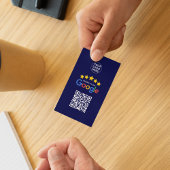 Google Business Reviews 5 Star Qr Code Navy Blue Visitenkarte