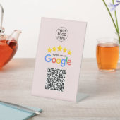 Google Business Reviews 5 Star Qr Code Rosa Sockelschild (In SItu)