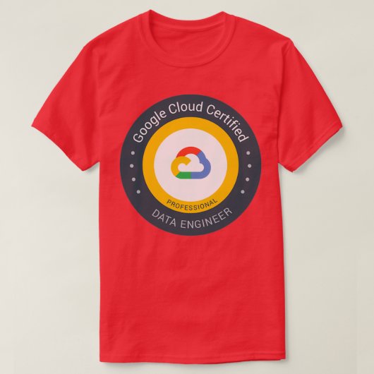 Google Cloud Certified Beruflich Data Engineer T-Shirt (Design vorne)