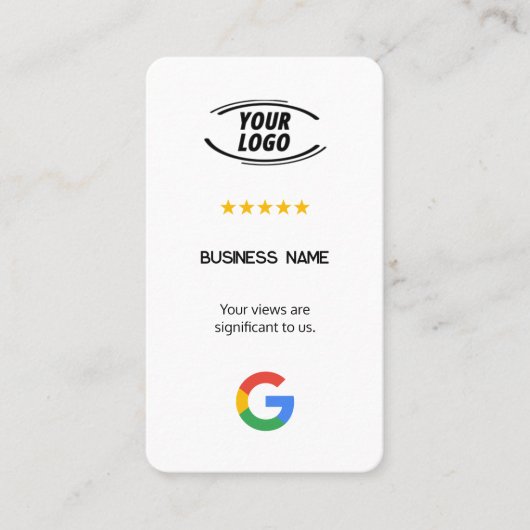 Google Custom Review Cards Visitenkarte (Vorderseite)