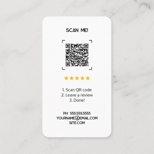 Google Custom Review Cards Visitenkarte (Rückseite)