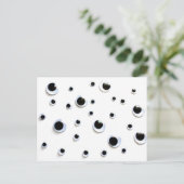 Google Eyes Black and White Albern Fun Spaß Postkarte (Stehend Vorderseite)