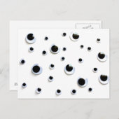 Google Eyes Black and White Albern Fun Spaß Postkarte (Vorne/Hinten)