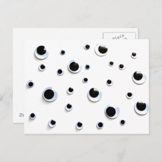 Google Eyes Black and White Albern Fun Spaß Postkarte (Vorne/Hinten)