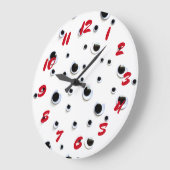 Google Eyes Black and White Red Trendy Fun Große Wanduhr (Winkel)