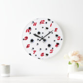 Google Eyes Black and White Red Trendy Fun Große Wanduhr (Zuhause)