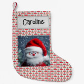 Google Eyes Funny Santa, mit Namen angepasst, Kleiner Weihnachtsstrumpf (Vorderseite)