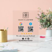 Google Facebook Bewertungs-QR-Acrylschild Acrylschild (Hochzeit)