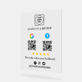 Google Facebook Bewertungs-QR-Acrylschild Acrylschild (Winkel)