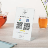 Google Facebook Review QR Code Pedestal Sign Sockelschild (In SItu)