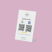 Google Facebook Review QR Code Pedestal Sign Sockelschild