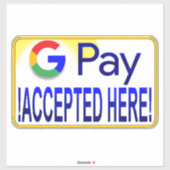 Google Pay akzeptiert hier! Aufkleber (Blatt)