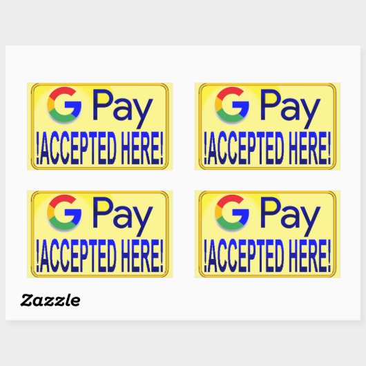 Google Pay akzeptiert hier! Rechteckiger Aufkleber (Blatt)