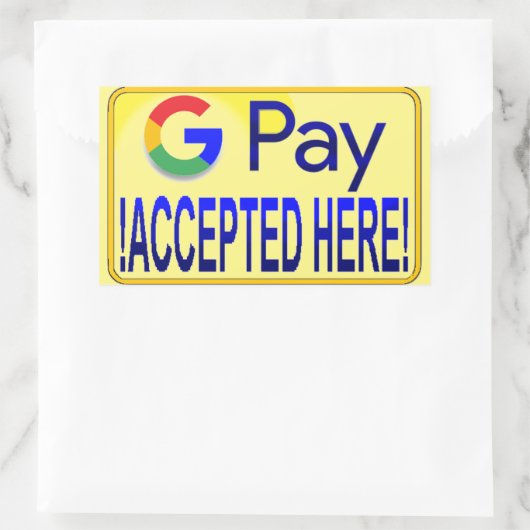 Google Pay akzeptiert hier! Rechteckiger Aufkleber (Tasche)